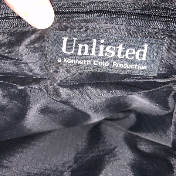 Unlisted by Kenneth Cole black leather handbag purse with shoulder strap - Picture 7 of 14